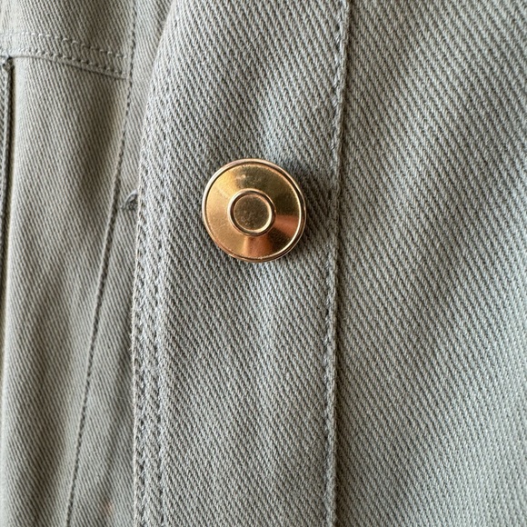 Sage Green Zara Oversized Utility Jacket with Gold Buttons - Picture 5 of 6